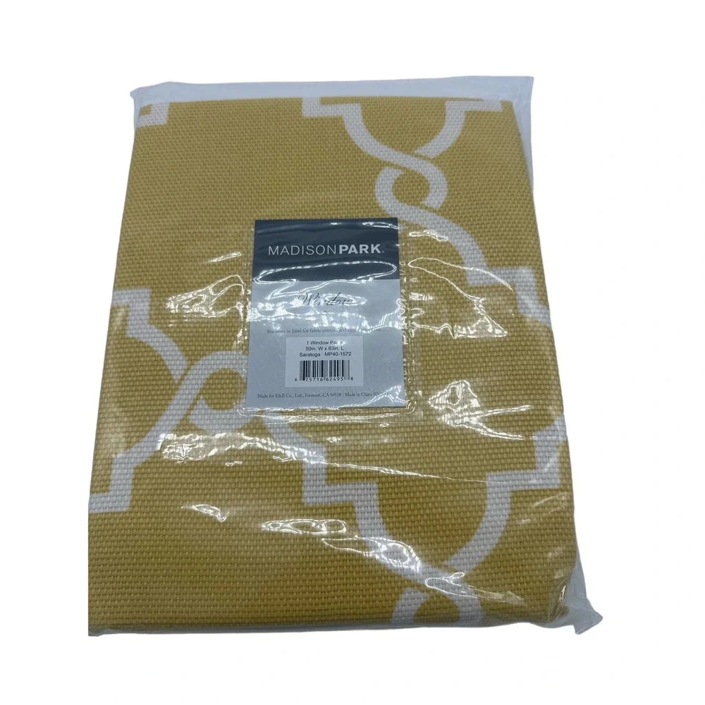 Madison Park 1-Panel Westmont Fretwork Print Light Filtering Window Curtain‎